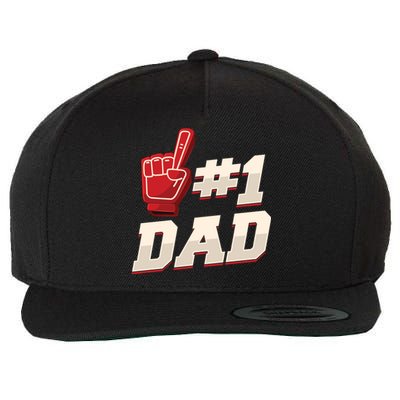 Athletic # 1 Dad Number 1 Father Dad FatherS Day Gift Wool Snapback Cap