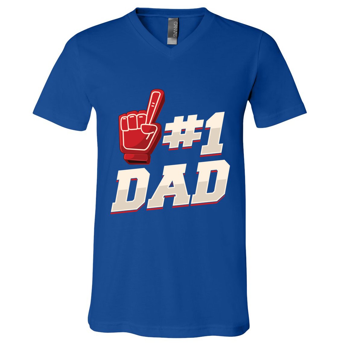 Athletic # 1 Dad Number 1 Father Dad FatherS Day Gift V-Neck T-Shirt