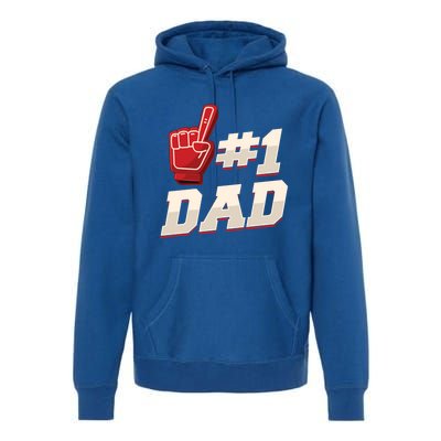 Athletic # 1 Dad Number 1 Father Dad FatherS Day Gift Premium Hoodie