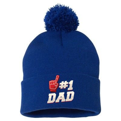 Athletic # 1 Dad Number 1 Father Dad FatherS Day Gift Pom Pom 12in Knit Beanie