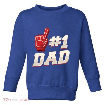 Athletic # 1 Dad Number 1 Father Dad FatherS Day Gift Toddler Sweatshirt