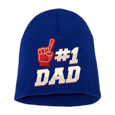 Athletic # 1 Dad Number 1 Father Dad FatherS Day Gift Short Acrylic Beanie