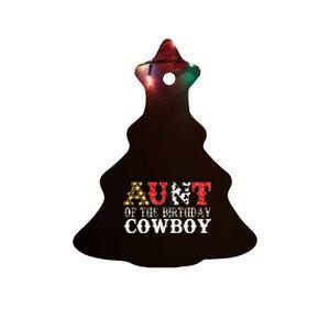 Aunt 1st First Birthday Cowboy Western Rodeo Ceramic Tree Ornament