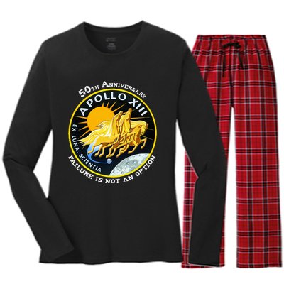 Apollo 13 Failure Is Not An Option Women's Long Sleeve Flannel Pajama Set 