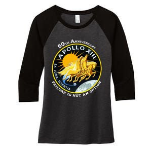 Apollo 13 Failure Is Not An Option Women's Tri-Blend 3/4-Sleeve Raglan Shirt