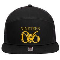 Alpha 1906 Gold Alpha Hand Sign 7 Panel Mesh Trucker Snapback Hat