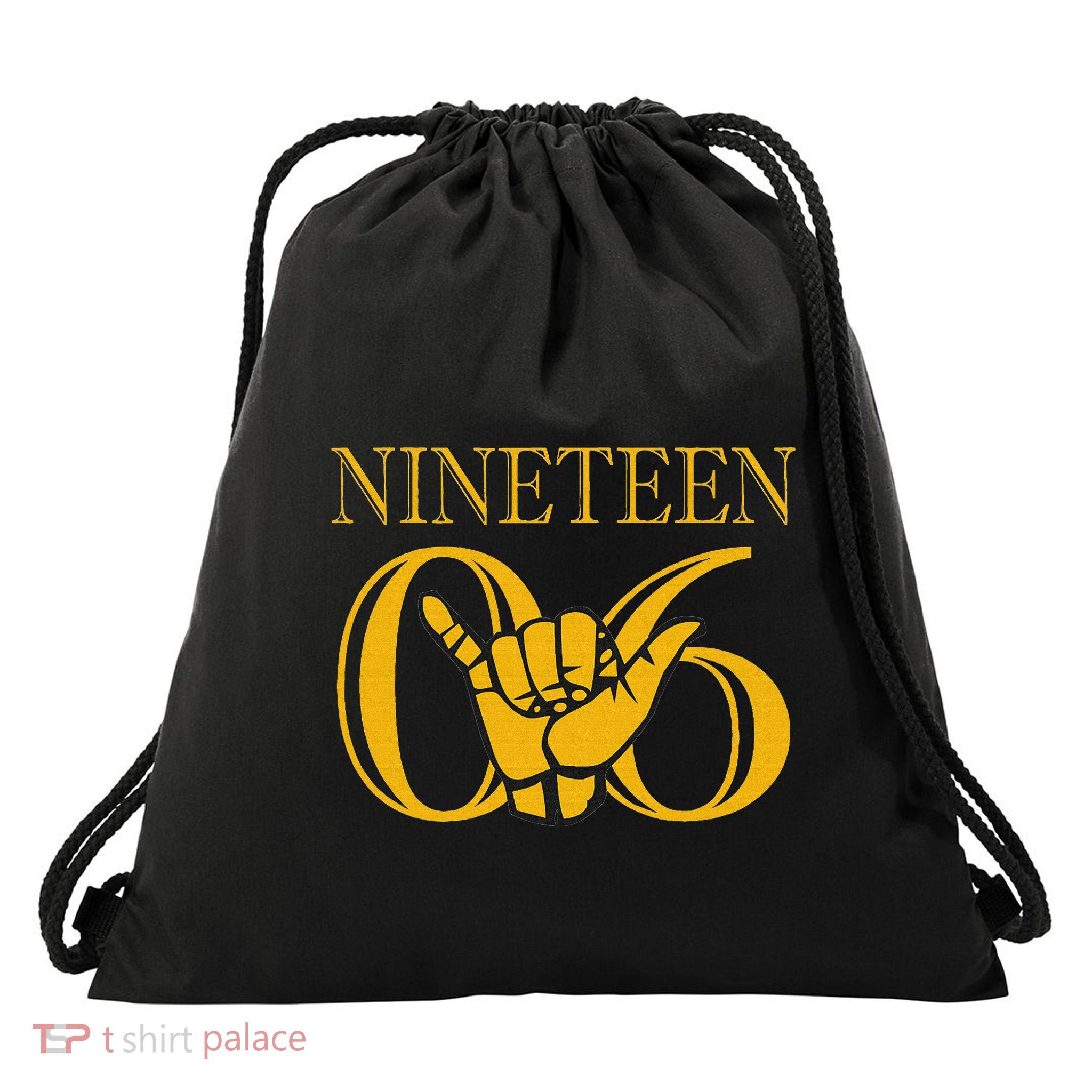 Alpha 1906 Gold Alpha Hand Sign Drawstring Bag