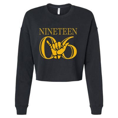 Alpha 1906 Gold Alpha Hand Sign Cropped Pullover Crew