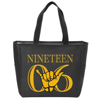 Alpha 1906 Gold Alpha Hand Sign Zip Tote Bag