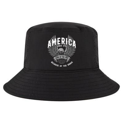 America 1776 Land Of Free Because Of The Brave Usa Eagle Cool Gift Cool Comfort Performance Bucket Hat