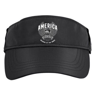 America 1776 Land Of Free Because Of The Brave Usa Eagle Cool Gift Adult Drive Performance Visor