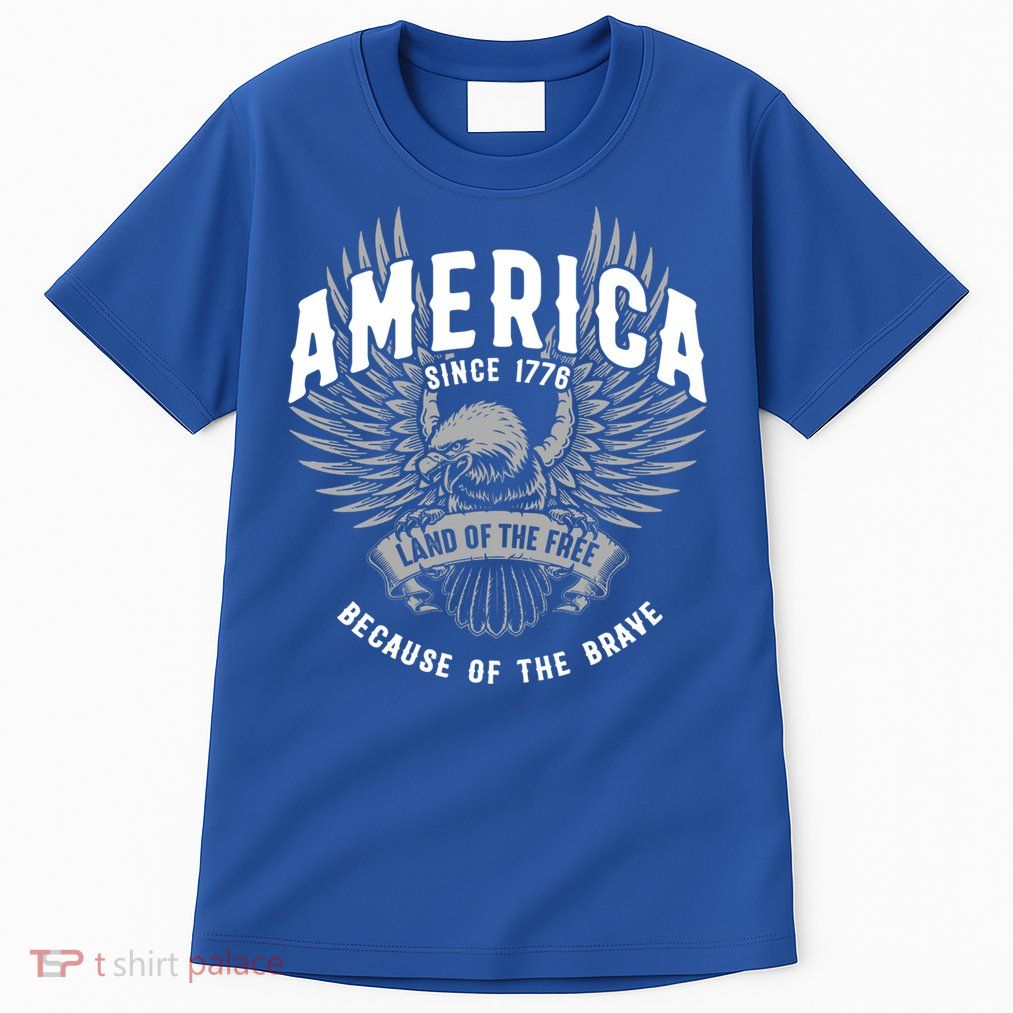 America 1776 Land Of Free Because Of The Brave Usa Eagle Cool Gift Tall T-Shirt
