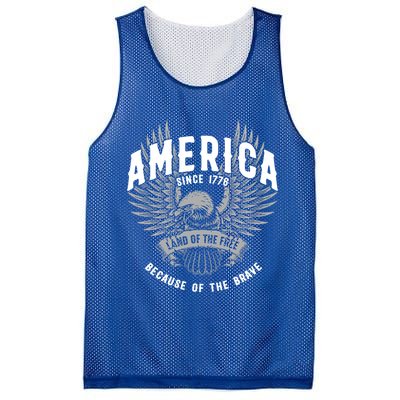 America 1776 Land Of Free Because Of The Brave Usa Eagle Cool Gift Mesh Reversible Basketball Jersey Tank
