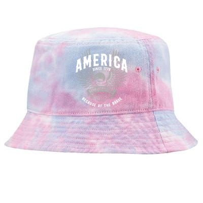 America 1776 Land Of Free Because Of The Brave Usa Eagle Cool Gift Tie-Dyed Bucket Hat