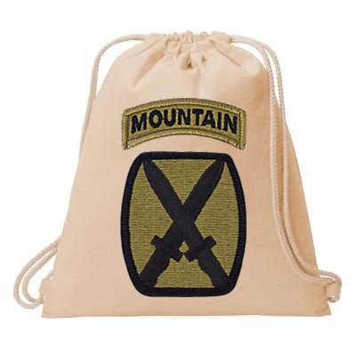 Army 10th Mountain Division Military Veteran Morale Drawstring Bag