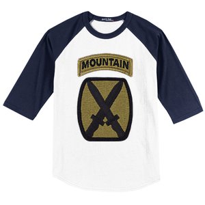 Army 10th Mountain Division Military Veteran Morale Baseball Sleeve Shirt