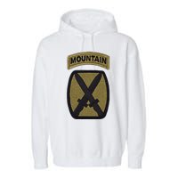 Army 10th Mountain Division Military Veteran Morale Garment-Dyed Fleece Hoodie