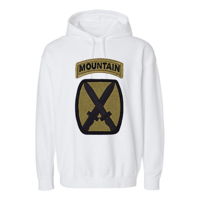 Army 10th Mountain Division Military Veteran Morale Garment-Dyed Fleece Hoodie