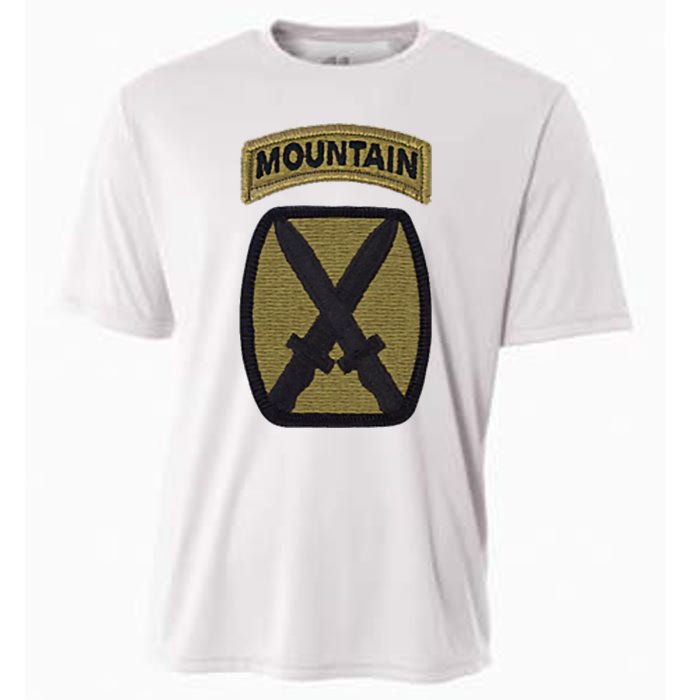 Army 10th Mountain Division Military Veteran Morale Cooling Performance Crew T-Shirt