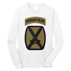 Army 10th Mountain Division Military Veteran Morale Long Sleeve Shirt