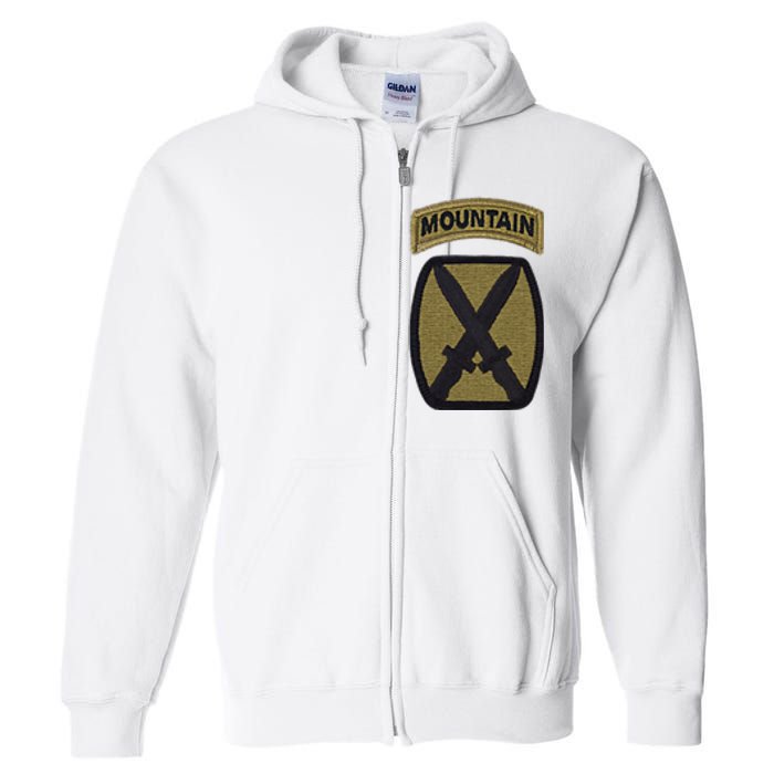 Army 10th Mountain Division Military Veteran Morale Full Zip Hoodie