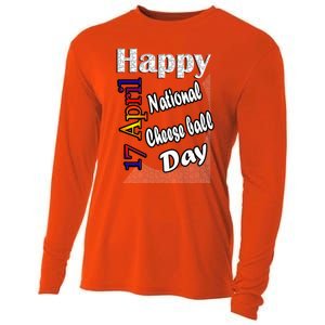 Apr 17th National Cheese Ball Day T Fun Idea Cute Gift Cooling Performance Long Sleeve Crew