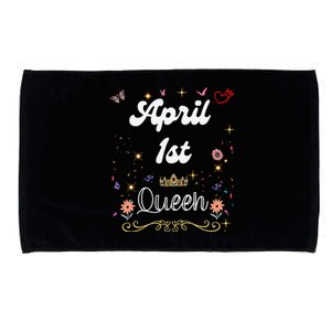 April 1st Queen Born on April 1 Birthday Microfiber Hand Towel