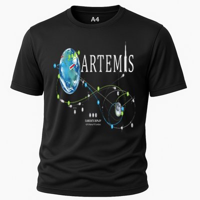 Artemis 1 Route Map SLS Rocket Launch Mission To The Moon Cooling Performance Crew T-Shirt