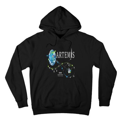 Artemis 1 Route Map SLS Rocket Launch Mission To The Moon Hoodie