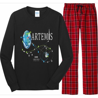 Artemis 1 Route Map SLS Rocket Launch Mission To The Moon Long Sleeve Pajama Set