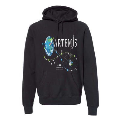 Artemis 1 Route Map SLS Rocket Launch Mission To The Moon Premium Hoodie