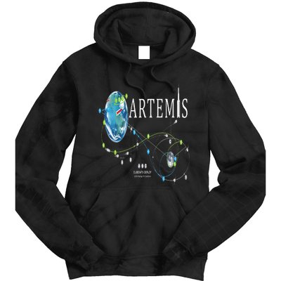 Artemis 1 Route Map SLS Rocket Launch Mission To The Moon Tie Dye Hoodie