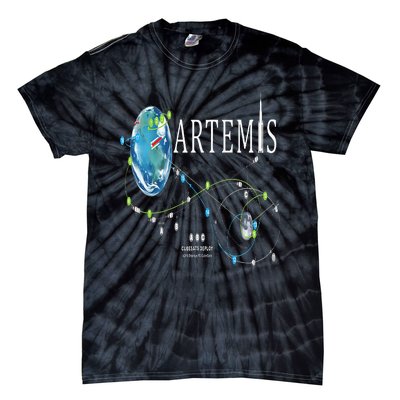 Artemis 1 Route Map SLS Rocket Launch Mission To The Moon Tie-Dye T-Shirt