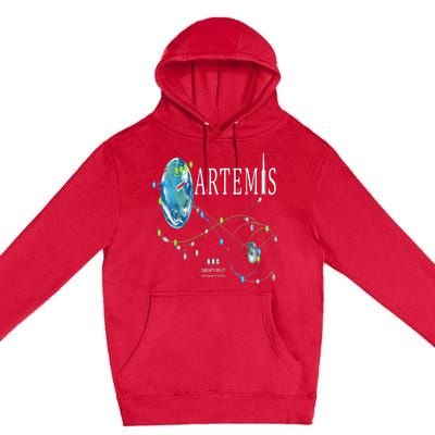 Artemis 1 Route Map SLS Rocket Launch Mission To The Moon Premium Pullover Hoodie