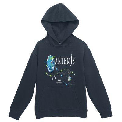 Artemis 1 Route Map SLS Rocket Launch Mission To The Moon Urban Pullover Hoodie