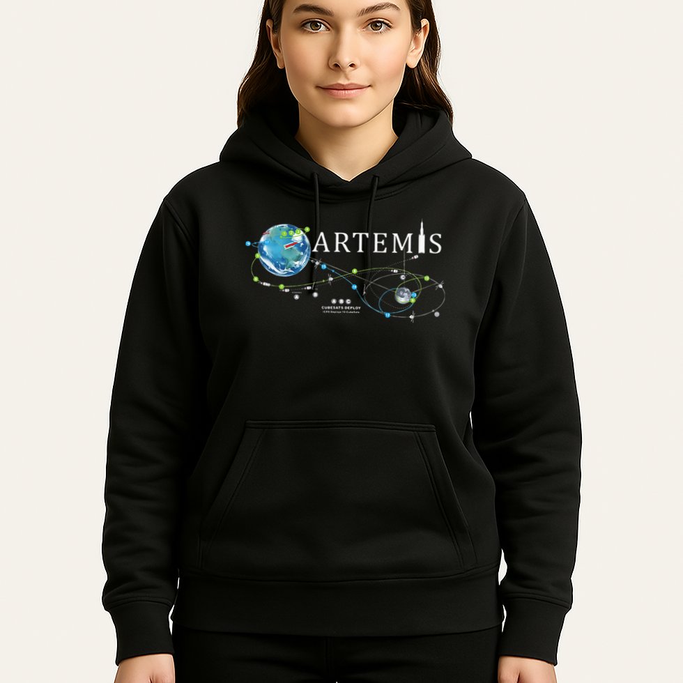 Artemis 1 Route Map SLS Rocket Launch Mission To The Moon Hoodie