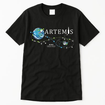 Artemis 1 Route Map SLS Rocket Launch Mission To The Moon Tall T-Shirt
