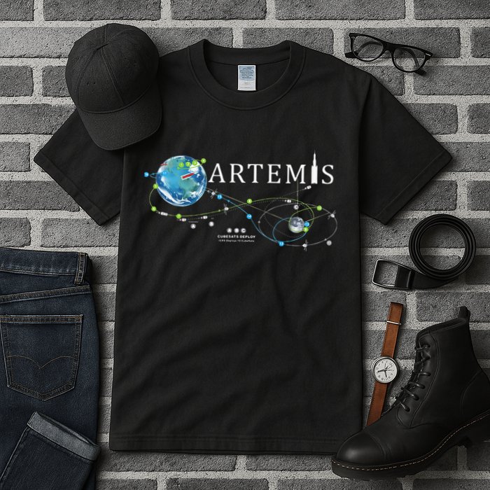 Artemis 1 Route Map SLS Rocket Launch Mission To The Moon Tall T-Shirt