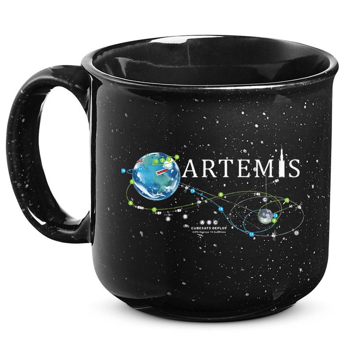 Artemis 1 Route Map SLS Rocket Launch Mission To The Moon 15oz Campfire Ceramic Mug