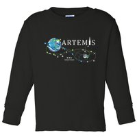 Artemis 1 Route Map SLS Rocket Launch Mission To The Moon Toddler Long Sleeve Shirt