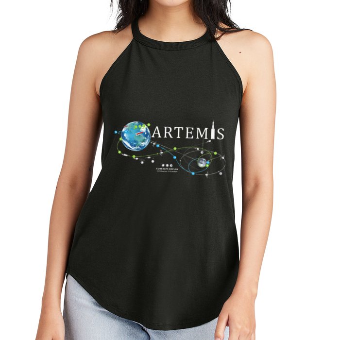Artemis 1 Route Map SLS Rocket Launch Mission To The Moon Women's Perfect Tri Rocker Tank