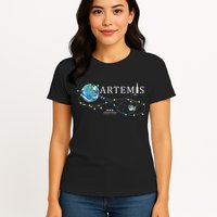 Artemis 1 Route Map SLS Rocket Launch Mission To The Moon Womens T-Shirt