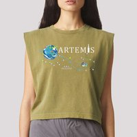 Artemis 1 Route Map SLS Rocket Launch Mission To The Moon Garment-Dyed Women's Muscle Tee