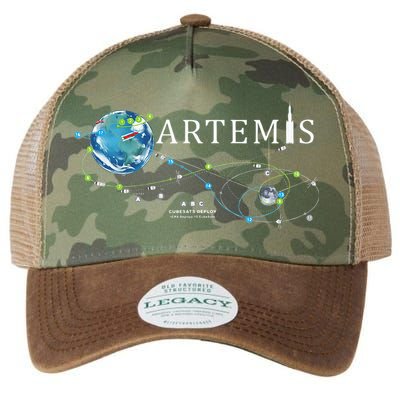 Artemis 1 Route Map SLS Rocket Launch Mission To The Moon Legacy Tie Dye Trucker Hat