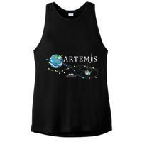 Artemis 1 Route Map SLS Rocket Launch Mission To The Moon Ladies PosiCharge Tri-Blend Wicking Tank