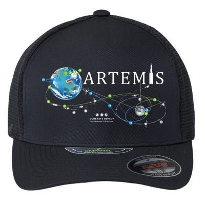 Artemis 1 Route Map SLS Rocket Launch Mission To The Moon Flexfit Unipanel Trucker Cap