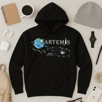 Artemis 1 Route Map SLS Rocket Launch Mission To The Moon Hoodie