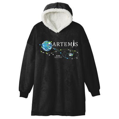 Artemis 1 Route Map SLS Rocket Launch Mission To The Moon Hooded Wearable Blanket