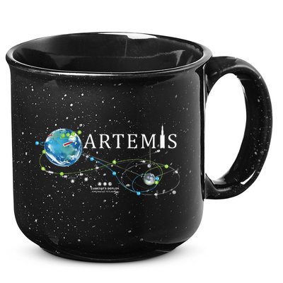 Artemis 1 Route Map SLS Rocket Launch Mission To The Moon 15oz Campfire Ceramic Mug