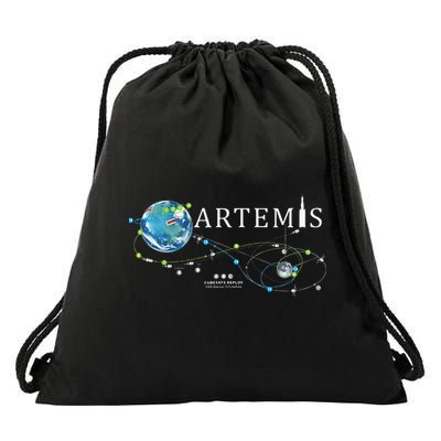 Artemis 1 Route Map SLS Rocket Launch Mission To The Moon Drawstring Bag